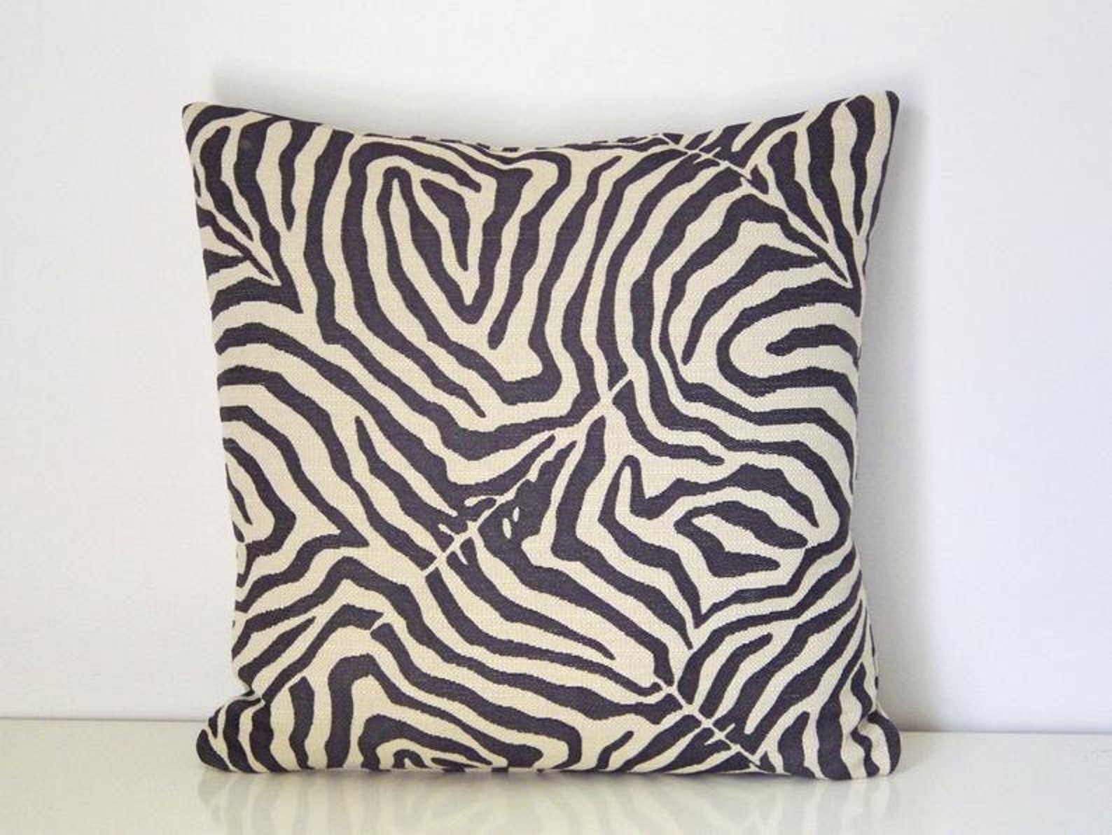 Zebra Pillow Coverblack Zebra Print Pillow Coveranimal Etsy