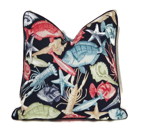 Blue Outdoor Pillow Navy Outdoor Pillow Red White and Blue Etsy