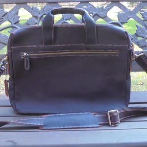 mens leather Briefcase Satchel messenger bag Tablet iPad Next Book computer Laptop 16 inches image 4