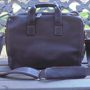 mens leather Briefcase Satchel messenger bag Tablet iPad Next Book computer Laptop 16 inches image 3
