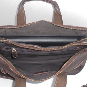 mens leather Briefcase Satchel messenger bag Tablet iPad Next Book computer Laptop 16 inches image 9