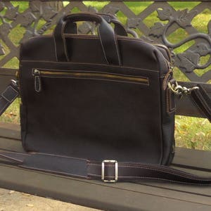 mens leather Briefcase Satchel messenger bag Tablet iPad Next Book computer Laptop 16 inches image 6