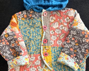 Größe 6/7 handgefertigte Steppjacke