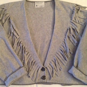 X2   Gray fleece handmade fringes jacket