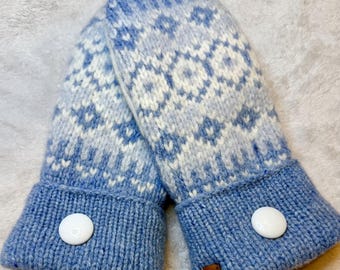 thick and warm Felted wool extra  small mittens lined with fleece