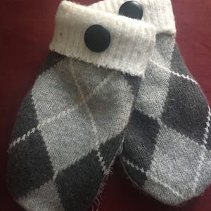 H20   Felted wool mittens lined with fleece size kids 4-8