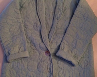 R2    Pretty soft aqua green handmade quilted jacket  sz large