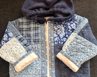 Chaqueta acolchada hecha a mano para niñas de 12 a 24 meses