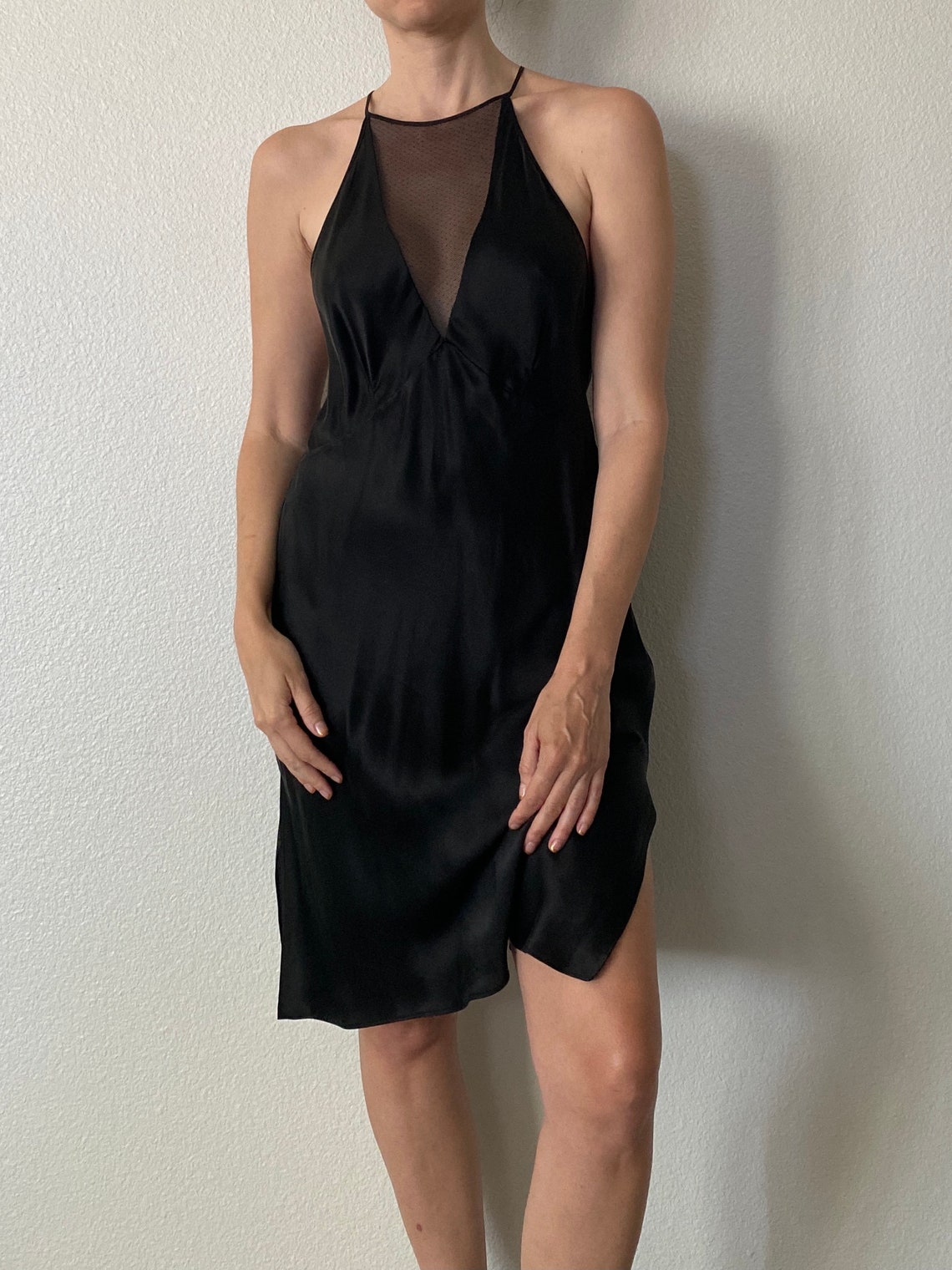 deep v slip dress