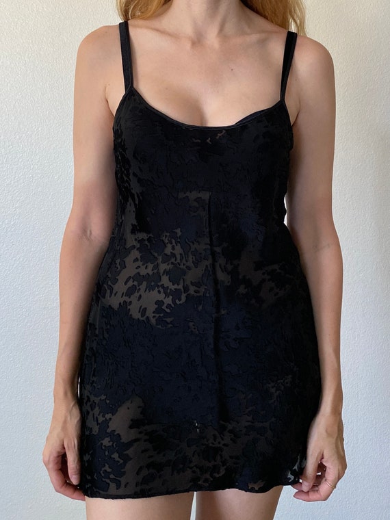 Vintage 90s Y2K Valentino Intimo Silk Rayon Black… - image 2