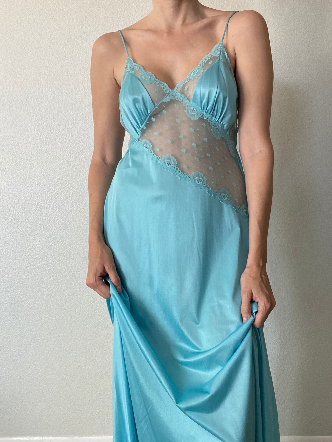 spaghetti strap long nightgown