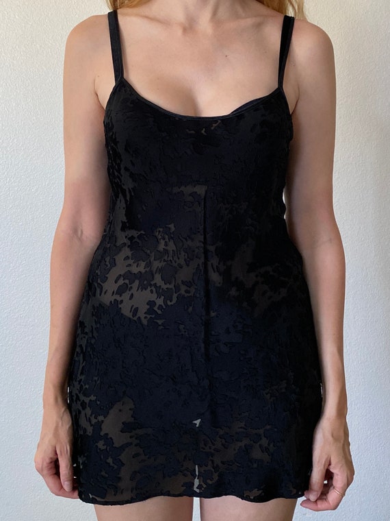 Vintage 90s Y2K Valentino Intimo Silk Rayon Black… - image 3