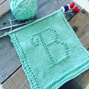 Alphabet Baby Knitting Patterns--Monogram Letters A-Z--Digital PDF Knit Pattern