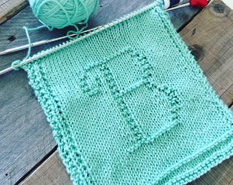 Alphabet Baby Knitting Patterns--Monogram Letters A-Z--Digital PDF Knit Pattern
