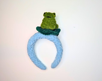 Crochet Pattern Frog on a Lilypad Headband