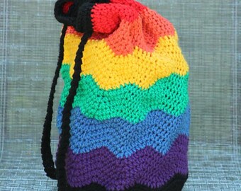 Crochet Pattern Rainbow Bag
