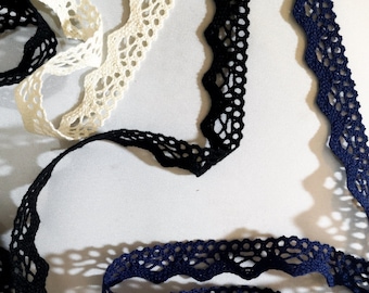Lace border ribbon decoration 10 m organic 19 mm lace ribbon DIY black white blue