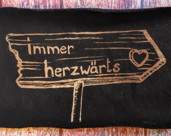 Patch Aufnäher "Immer herzwärts" ca. 23x15cm