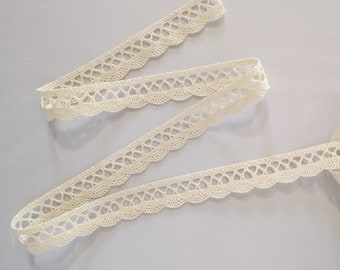 10 m organic lace white⎜bobbin lace natural white⎜tip 18 mm ecru⎜bobbin lace made of organic cotton⎜lace white organic⎜bobbin lace organic⎜organic tip white