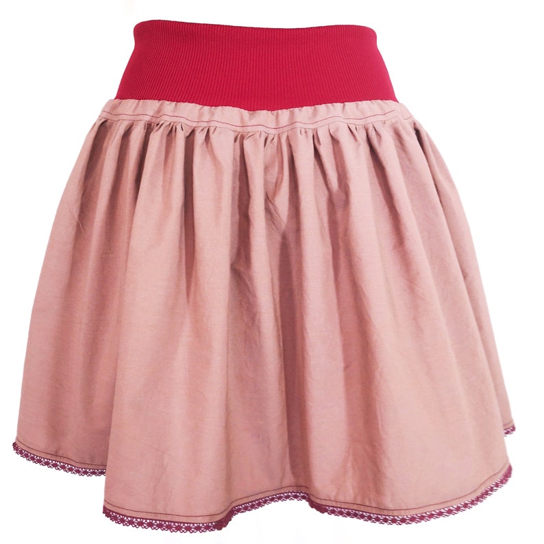 Organic pleated skirt girls old pink size 80-164 image 5