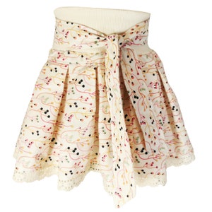 Skirt pleated skirt white flowered for girls size 80-164 White