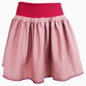 Organic pleated skirt girls old pink size 80-164 image 1