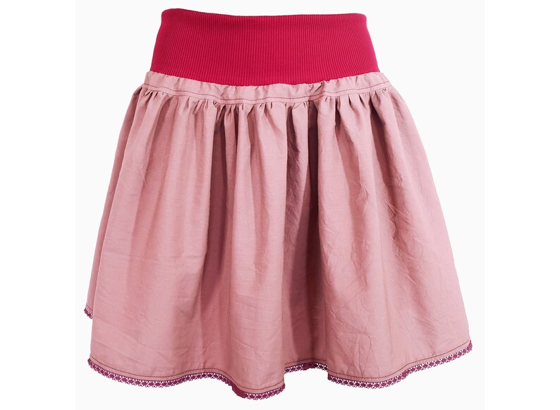 Organic pleated skirt girls old pink size 80-164 image 1
