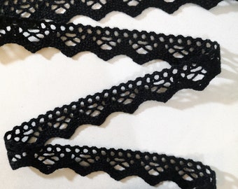 5 m organic lace black⎜bobbin lace black⎜lace 19 mm⎜bobbin lace made of organic cotton⎜lace black organic⎜bobbin lace organic⎜organic lace