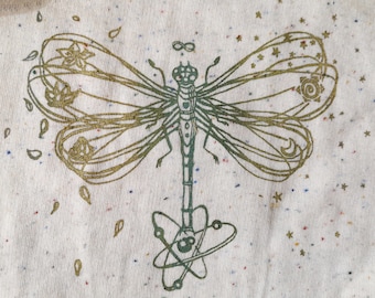 Patch Patch Dragonfly organic white green gold