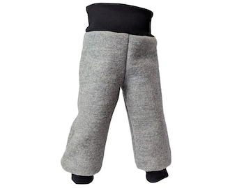 Organic wool boiled wool trousers for children, grey and black, Liebewich Advent Calendar 25