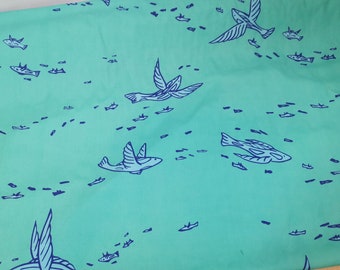 Organic Cotton Popeline EP love-important "Flying Fish" 0.5 m