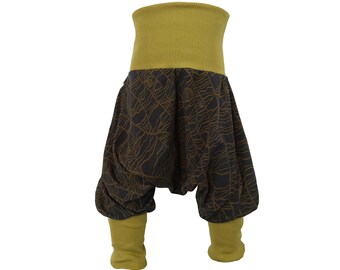 Pump pants baby brown ⎮ Pump pants brown organic ⎮ Baby pump pants organic ⎮ Pump pants brown patterned ⎮ Wide pants baby patterned ⎮ Summer pants brown organic