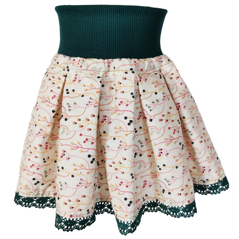 Skirt pleated skirt white flowered for girls size 80-164 image 2