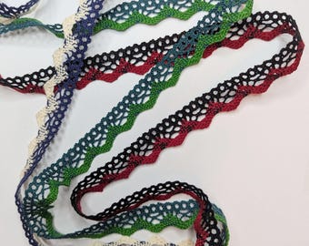 Two-tone lace, various colors, 18 mm wide, vintage DIY sewing, 3 m pack. Advent calendar 25