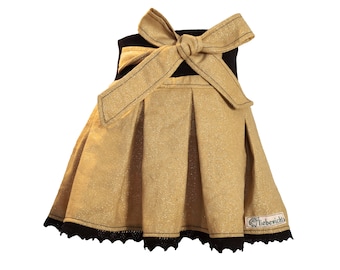 Pleated skirt glitter gold for girls made of organic cotton size 80-164