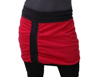 Sweat skirt organic red black ⎮ balloon skirt red black organic ⎮ short skirt organic ⎮ sweat skirt knee-length organic ⎮skirt ladies short organic ⎮ rock organic cotton