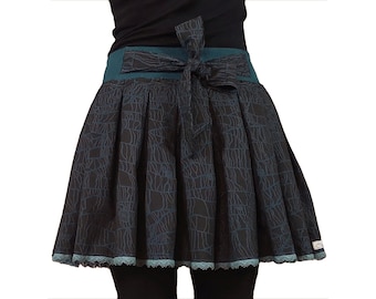 Pleated skirt dance skirt "Waldelfe" organic brown with bow