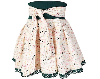 Skirt pleated skirt white flowered for girls size 80-164