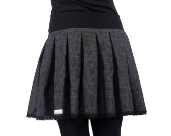 Pleated skirt brown organic⎜Pleated skirt ladies organic⎜Summer skirt organic cotton⎜Summer skirt ladies brown⎜skirt brown bio⎜skirt patterned brown⎜pleated skirt organic