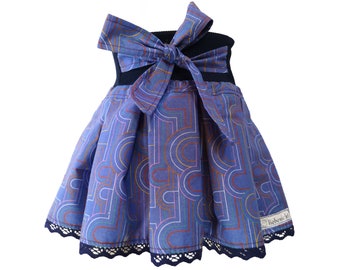 Skirt short pleated skirt made of organic cotton blue patterned multicolored Gr. 80-164