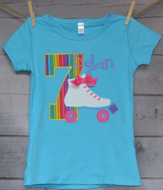 Roller Skate Birthday Applique Shirt or Bodysuit Boy or Girl Etsy
