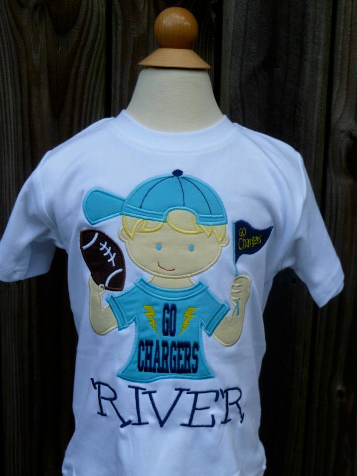 Personalized Football Fan Boy or Girll Applique Shirt or Etsy