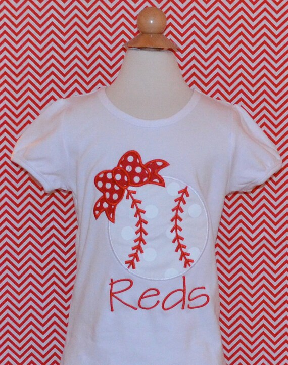 Personalized Baseball With Bow Applique Shirt or Bodysuit Girl Etsy