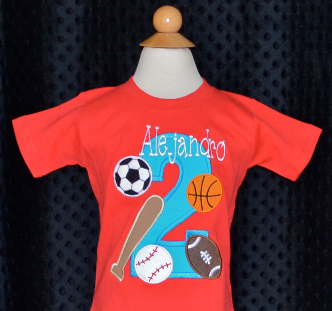 Personalized Birthday Sports Applique Shirt or Bodysuit Girl Etsy