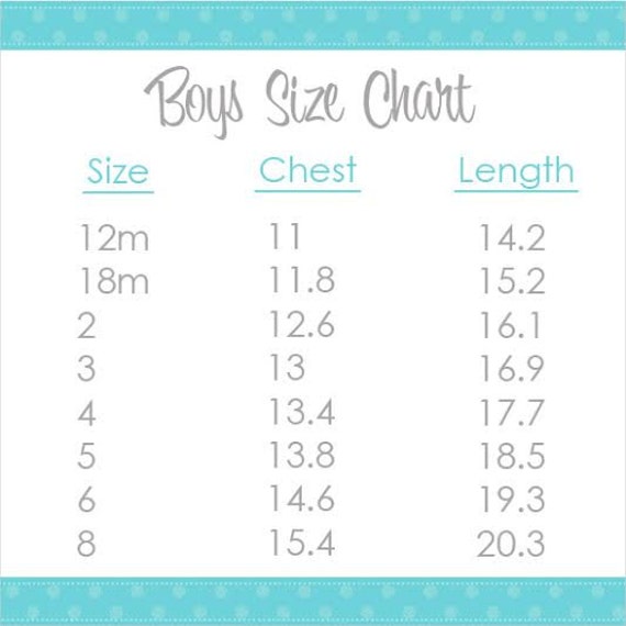 Boys 14 16 Size Chart