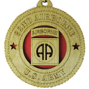 Army 82nd Airborne Laser Cut Ornament - May be Personalized