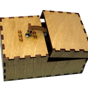 Useless Box Leave Me Alone Machine Turns Itself Off Fully Assembled Laser Cut Wood