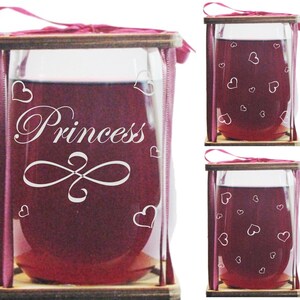 Princess Sippy Cup -  Stemless Wine Glass and Presentation Packaging