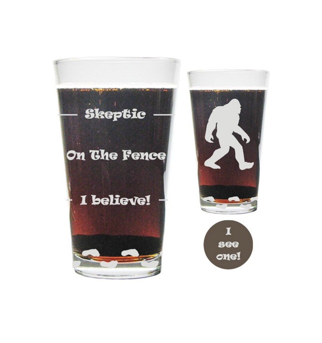 Bigfoot Sasquatch Drink 'till You Believe - Engraved Beer Glass - 16 Oz ...