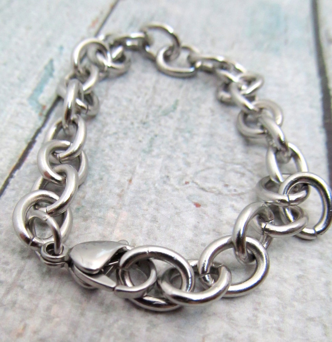 Stainless Steel Bracelet Chain Finished Bracelet 10x8mm Chain Stainless ...